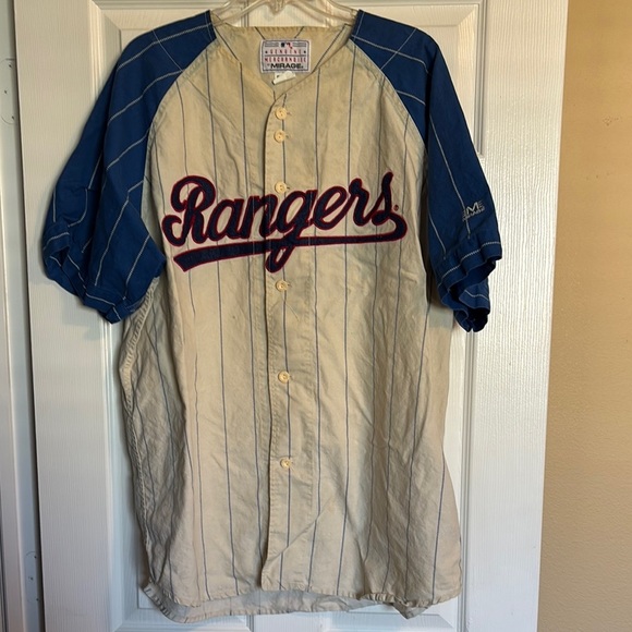 Mirage Texas Rangers men’s vintage style button down baseball jersey size XL - Picture 1 of 11